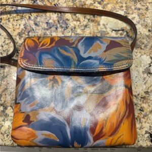 Patricia Nash Floral Leather Crossbody Bag, Marigold  Harvest